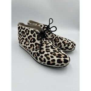 BODEN Booties Ashbourne Leopard Print Calf Hair Size 8 EU 38